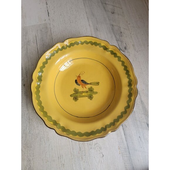 Italian yellow bird soup‎ salad plate rimmed - Picture 1 of 6